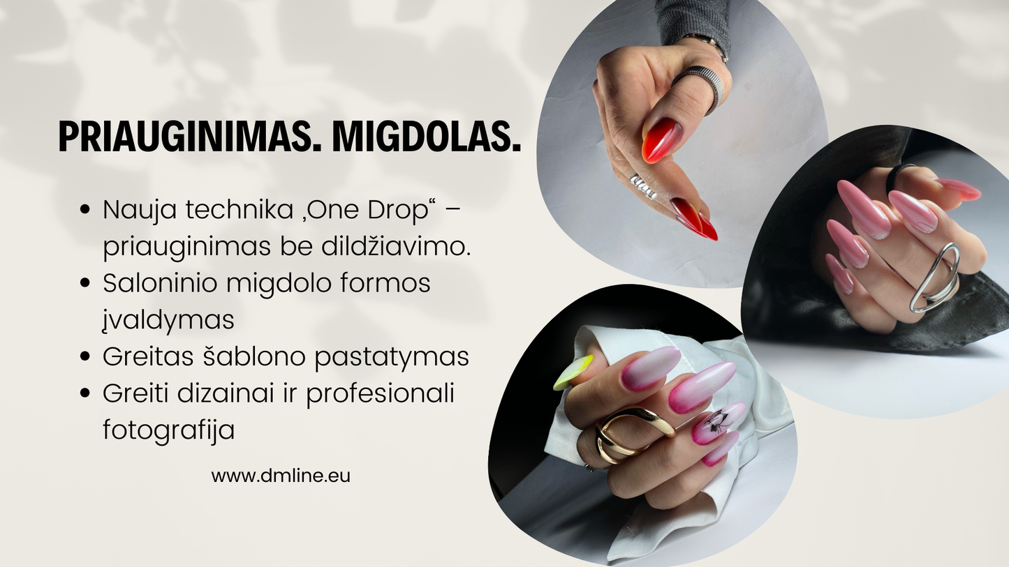 Priauginimas BE dildžiavimo – saloninis migdolas